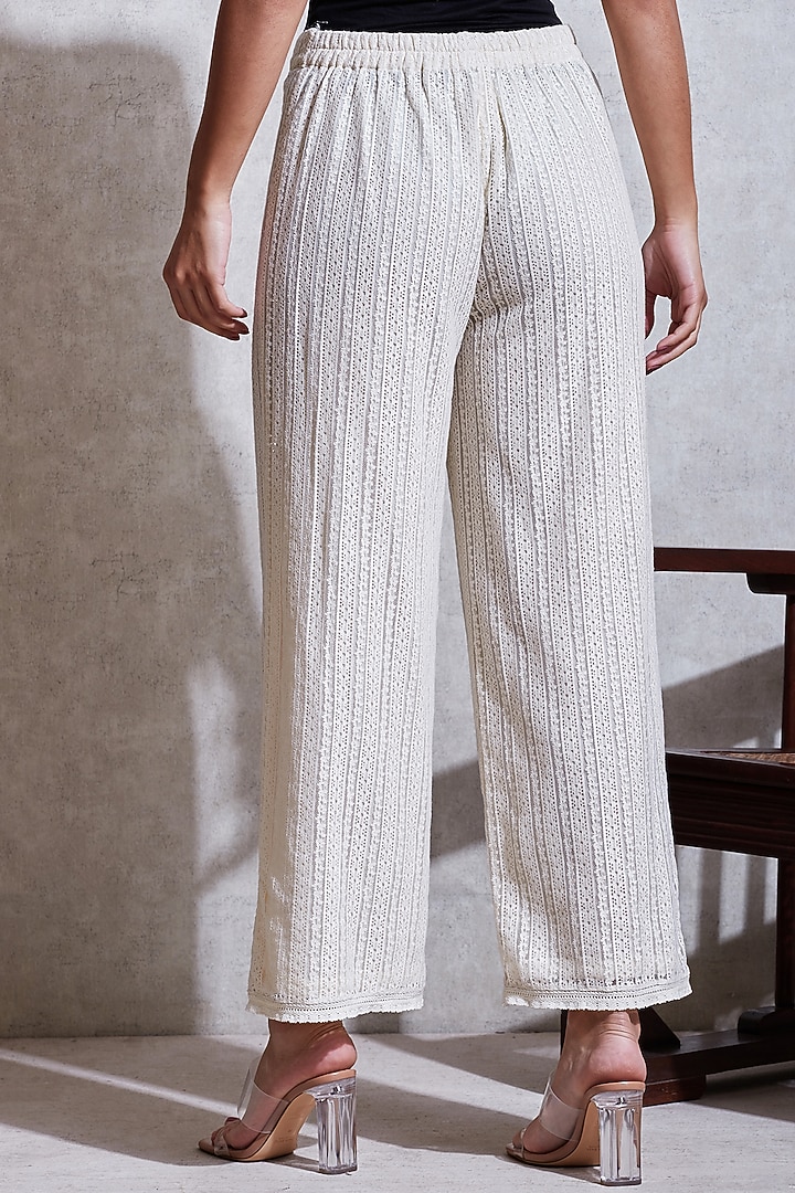 Ivory Cotton Palazzo Pants by Ritu Kumar at Pernia's Pop Up Shop