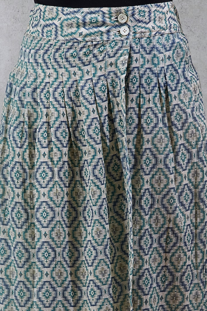 Beige Printed Wrap Dhoti Pants by Ritu Kumar at Pernia's Pop Up Shop