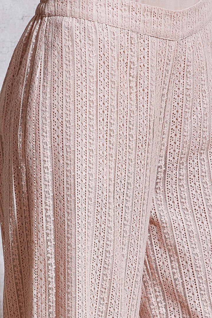 Rose Pink Palazzo Pants With Self Work by Ritu Kumar at Pernia's Pop Up Shop