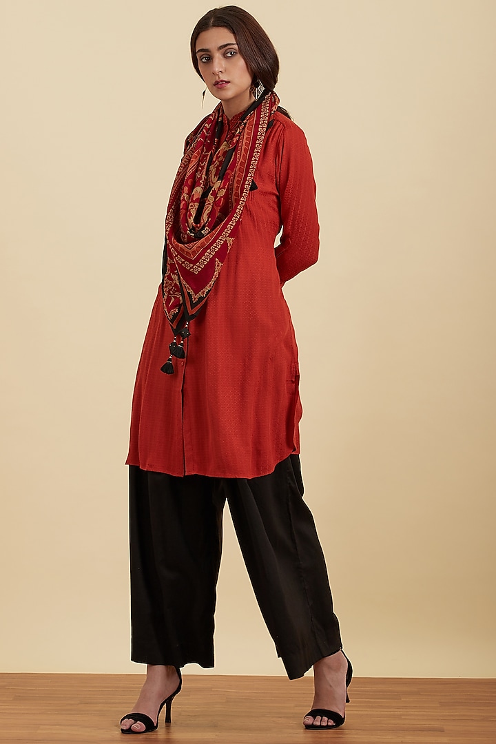 Black Flared Palazzo Pants by Ritu Kumar at Pernia's Pop Up Shop