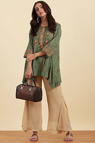 Beige Palazzo Pants by Ritu Kumar