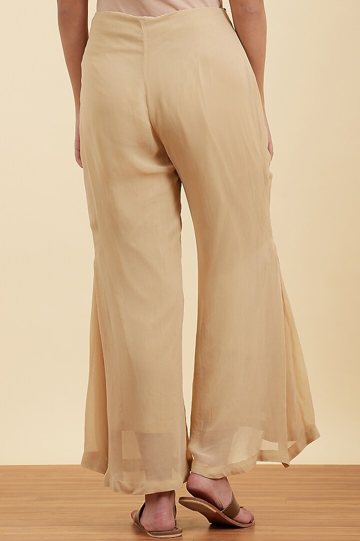 Beige Palazzo Pants by Ritu Kumar at Pernia's Pop Up Shop