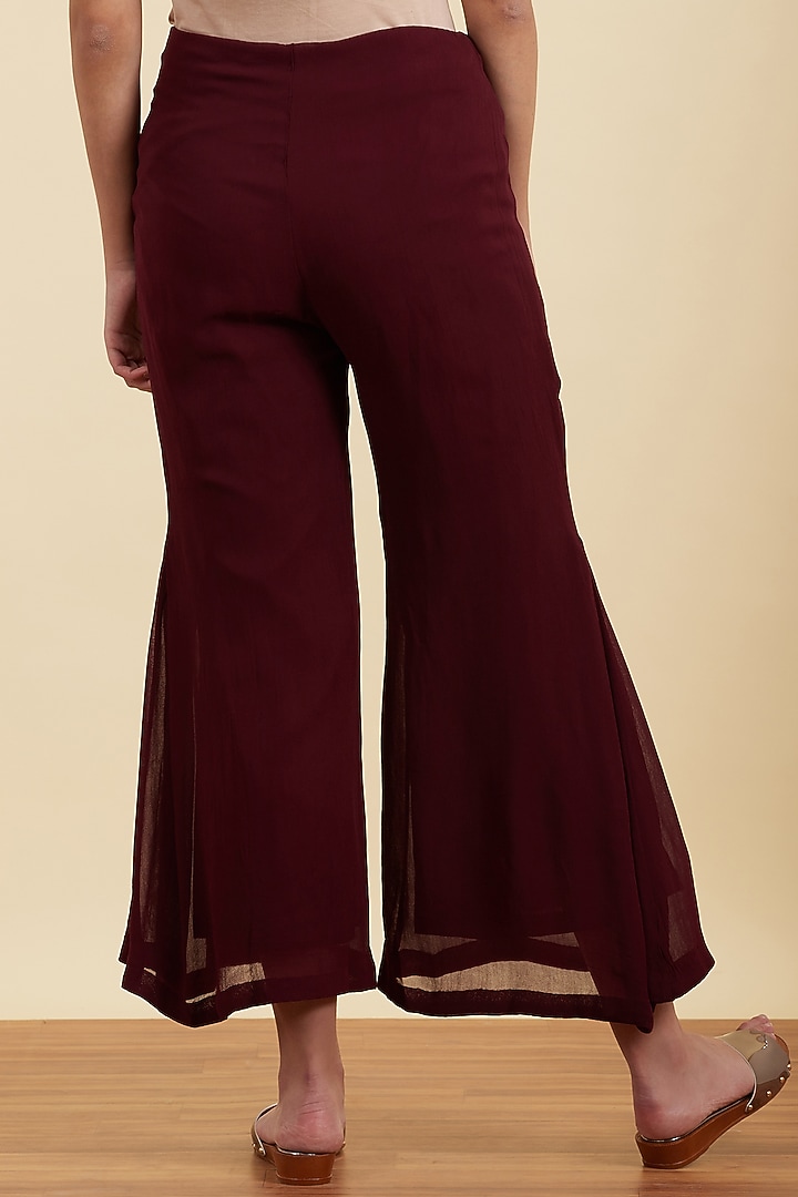 Burgundy Palazzo Pants by Ritu Kumar at Pernia's Pop Up Shop