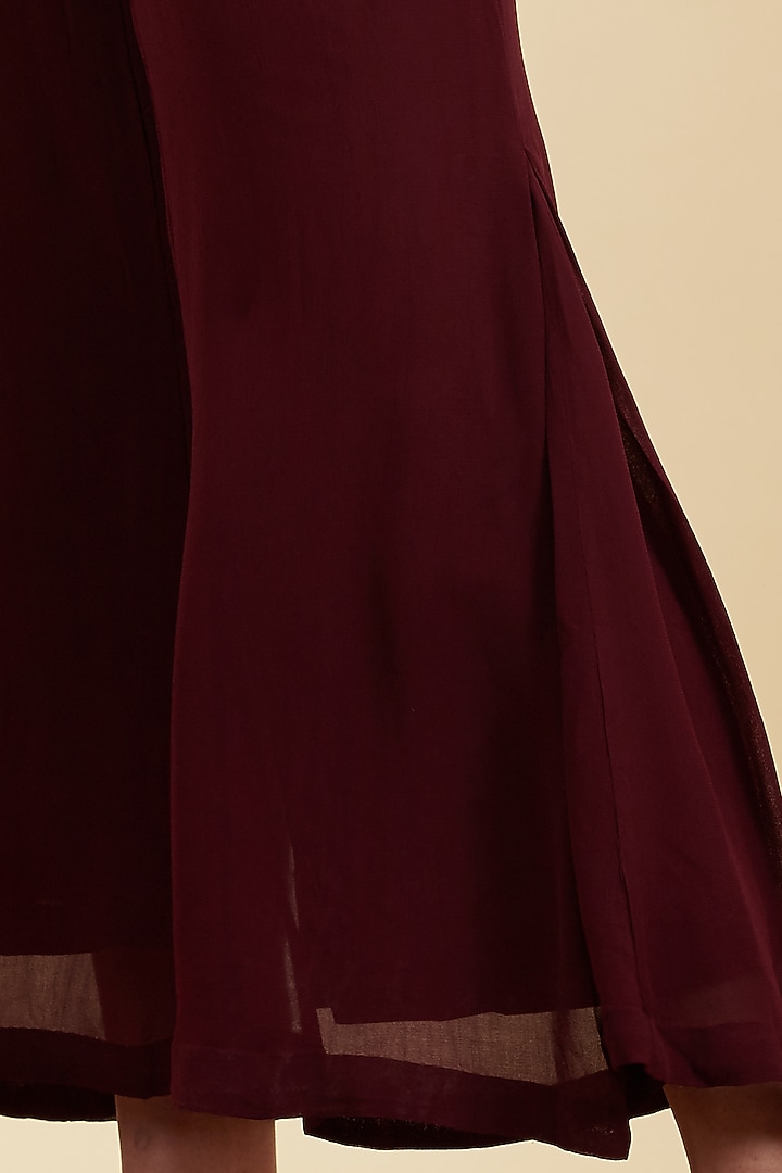Burgundy Palazzo Pants by Ritu Kumar at Pernia's Pop Up Shop
