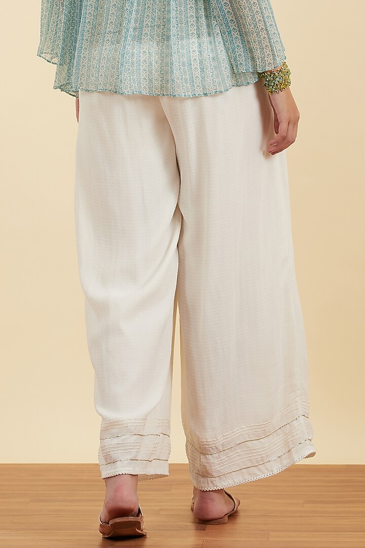Ivory Palazzo Pants by Ritu Kumar at Pernia's Pop Up Shop