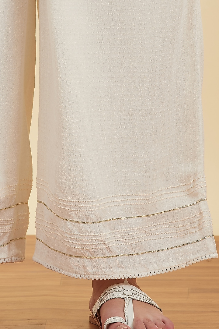Ivory Palazzo Pants by Ritu Kumar at Pernia's Pop Up Shop