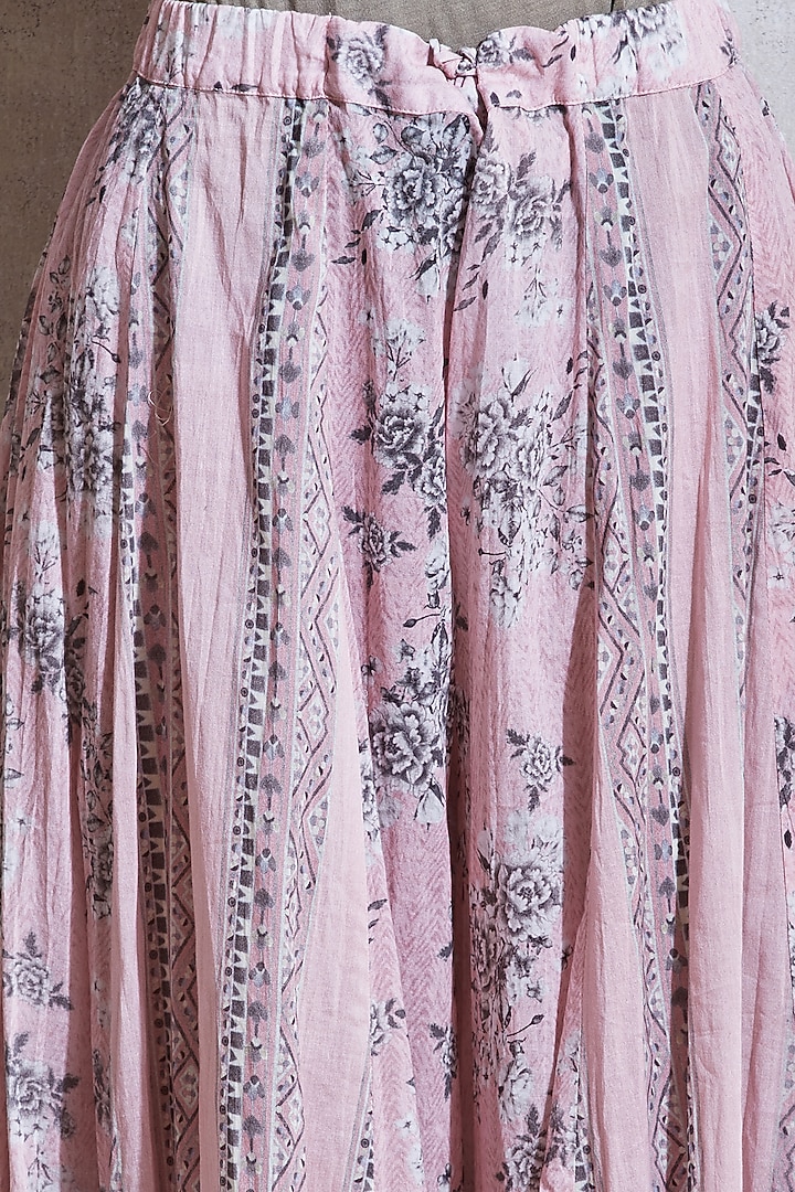 Pink Floral Flared Palazzo Pants by Ritu Kumar at Pernia's Pop Up Shop