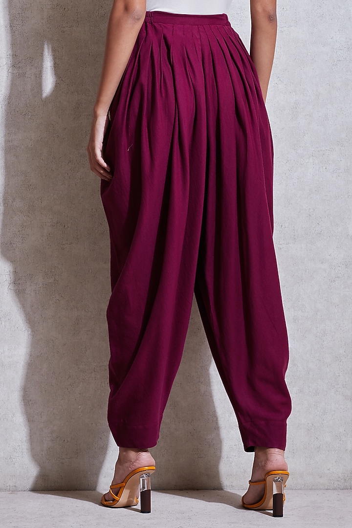 Magenta Voil Dhoti Pants by Ritu Kumar at Pernia's Pop Up Shop