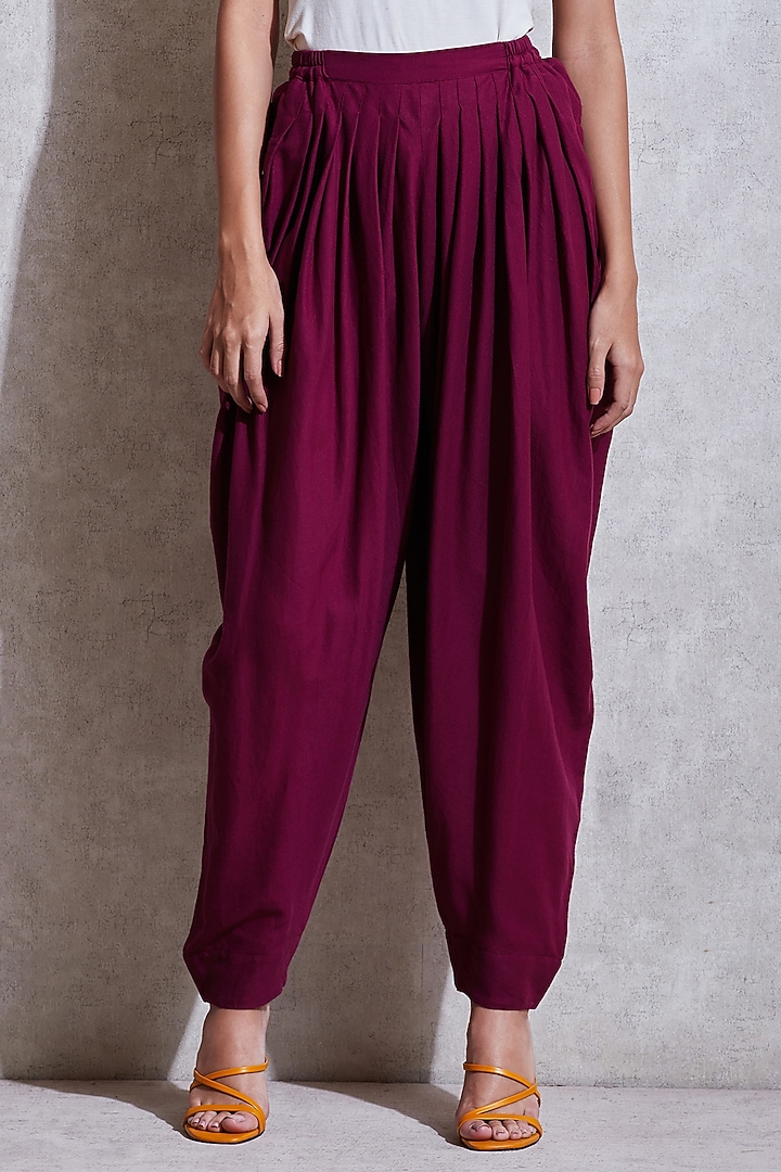 Magenta Voil Dhoti Pants by Ritu Kumar at Pernia's Pop Up Shop