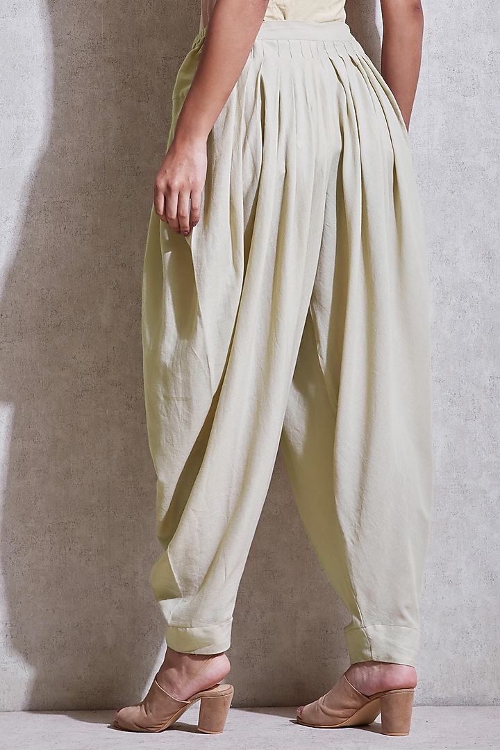 Ecru White Voile Dhoti Pants by Ritu Kumar at Pernia's Pop Up Shop
