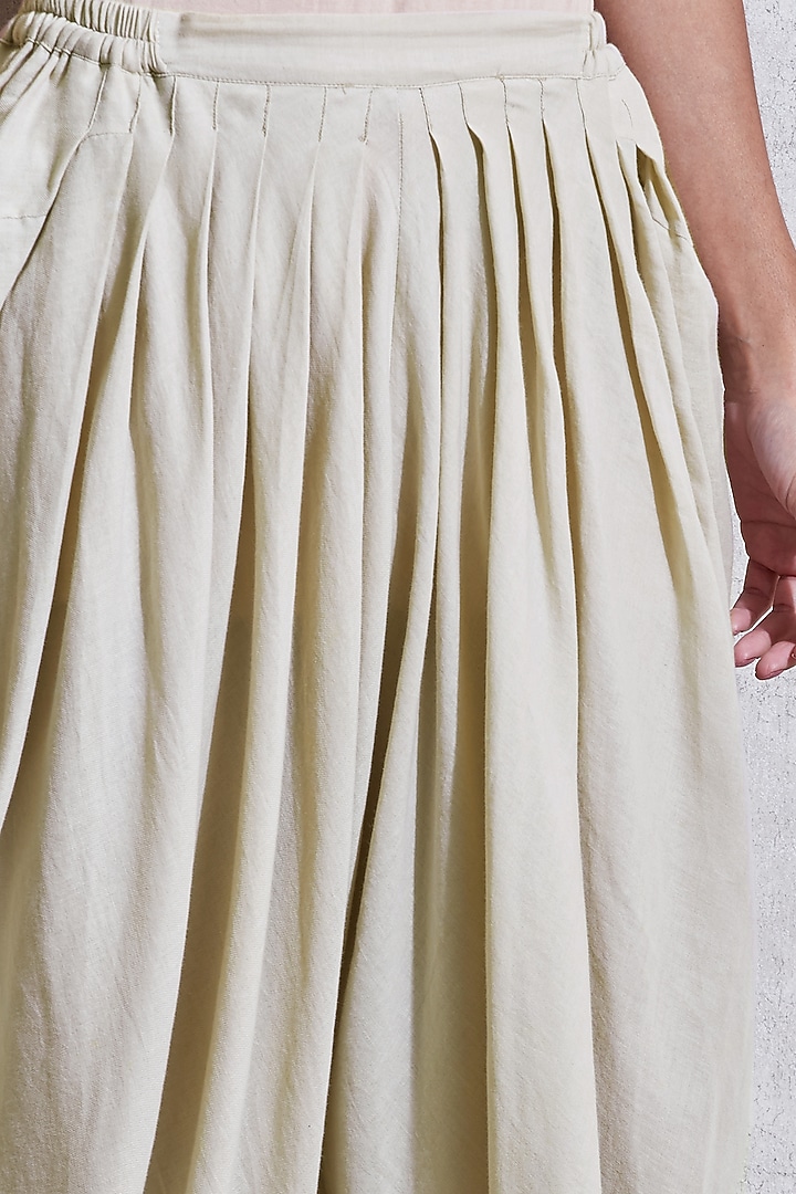 Ecru White Voile Dhoti Pants by Ritu Kumar at Pernia's Pop Up Shop