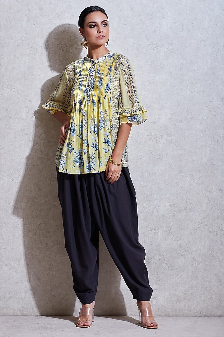 Grey Voile Dhoti Pants by Ritu Kumar at Pernia's Pop Up Shop