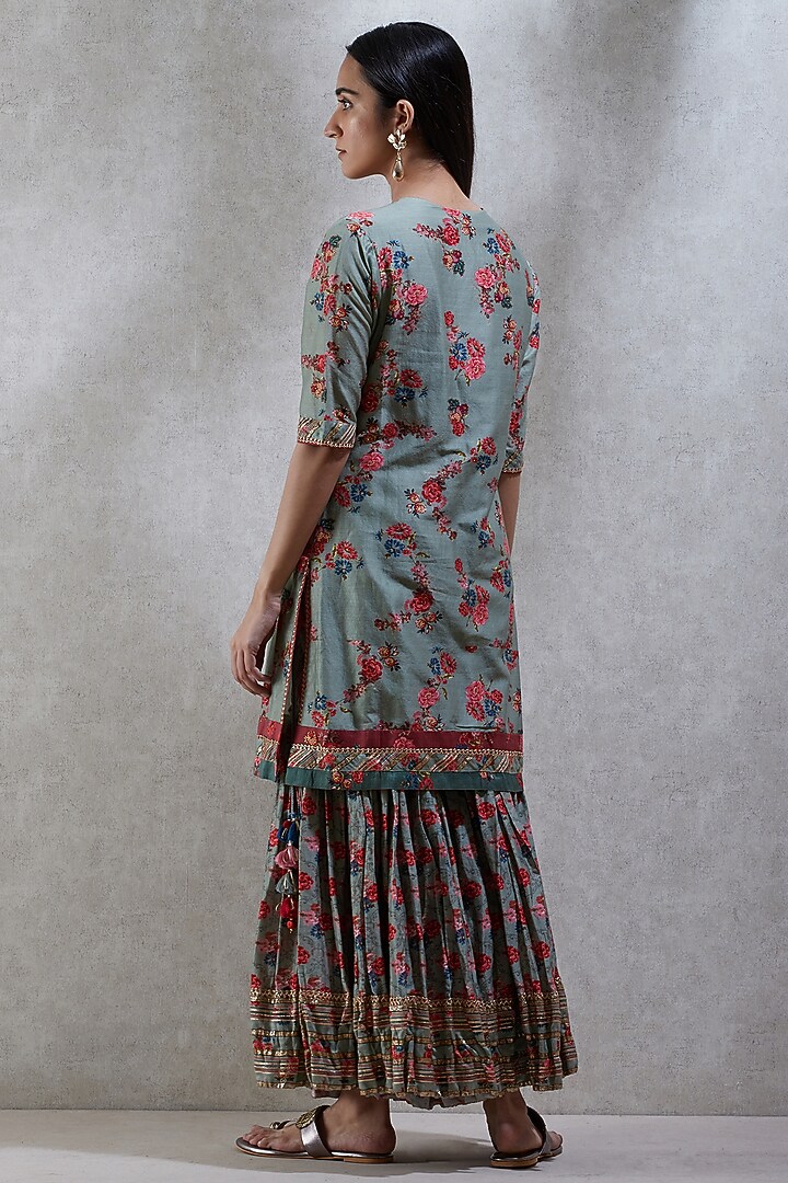 Mint Green Gharara Set by Ritu Kumar at Pernia's Pop Up Shop