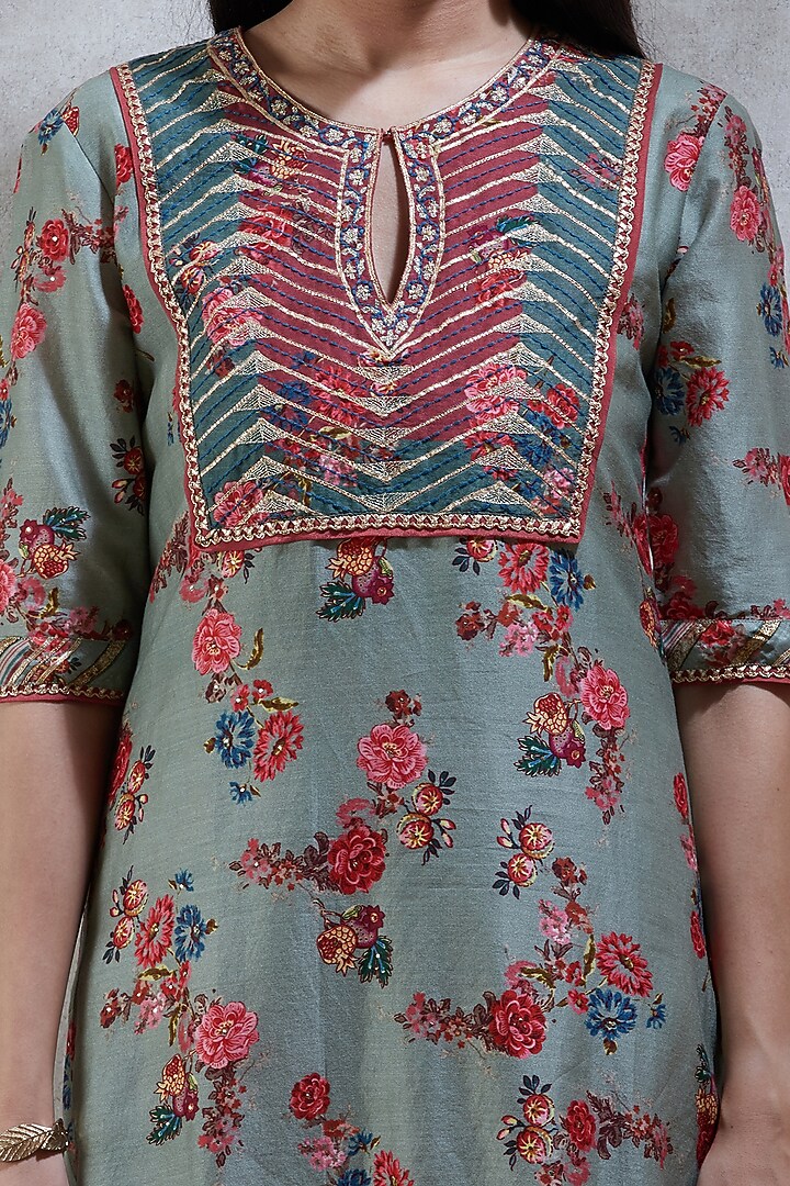 Mint Green Gharara Set by Ritu Kumar at Pernia's Pop Up Shop