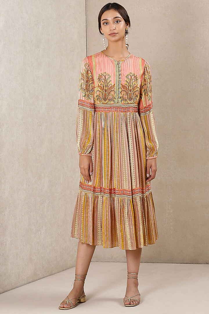 Pink Ervin Printed Summer Dress by Ritu Kumar at Pernia's Pop Up Shop