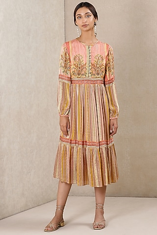 Pink Ervin Printed Dress by Ritu Kumar