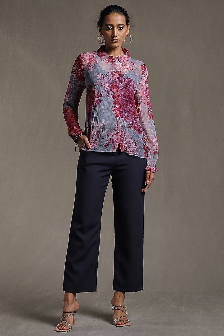 Blue & Purple Printed Shirt by Ritu Kumar at Pernia's Pop Up Shop