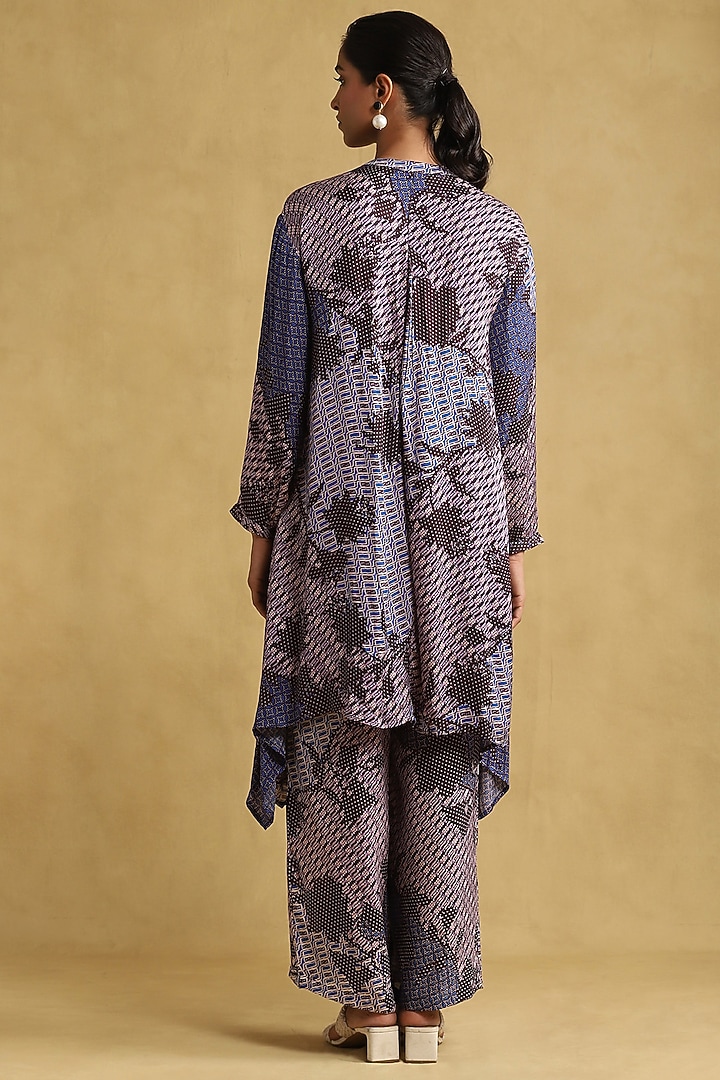 Blue Viscose Printed Kurta Set by Ritu Kumar at Pernia's Pop Up Shop