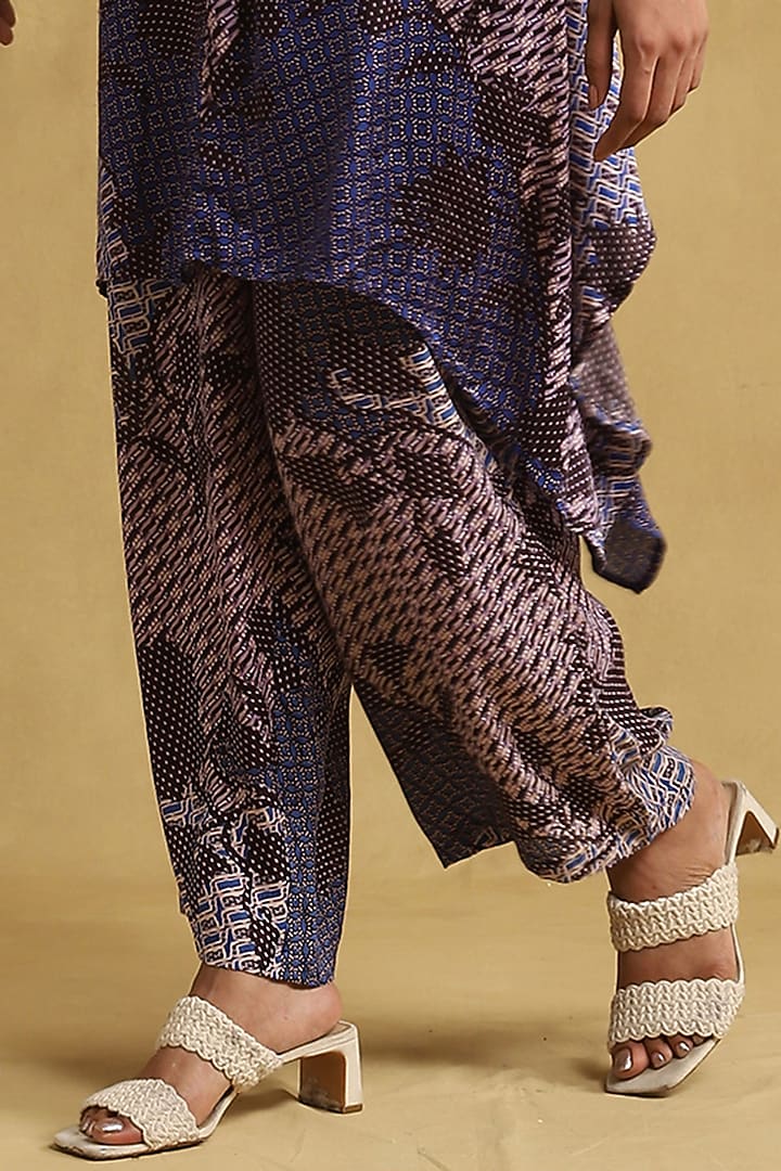 Blue Viscose Printed Kurta Set by Ritu Kumar at Pernia's Pop Up Shop