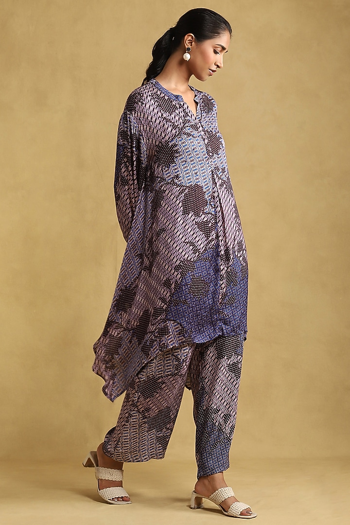 Blue Viscose Printed Kurta Set by Ritu Kumar at Pernia's Pop Up Shop