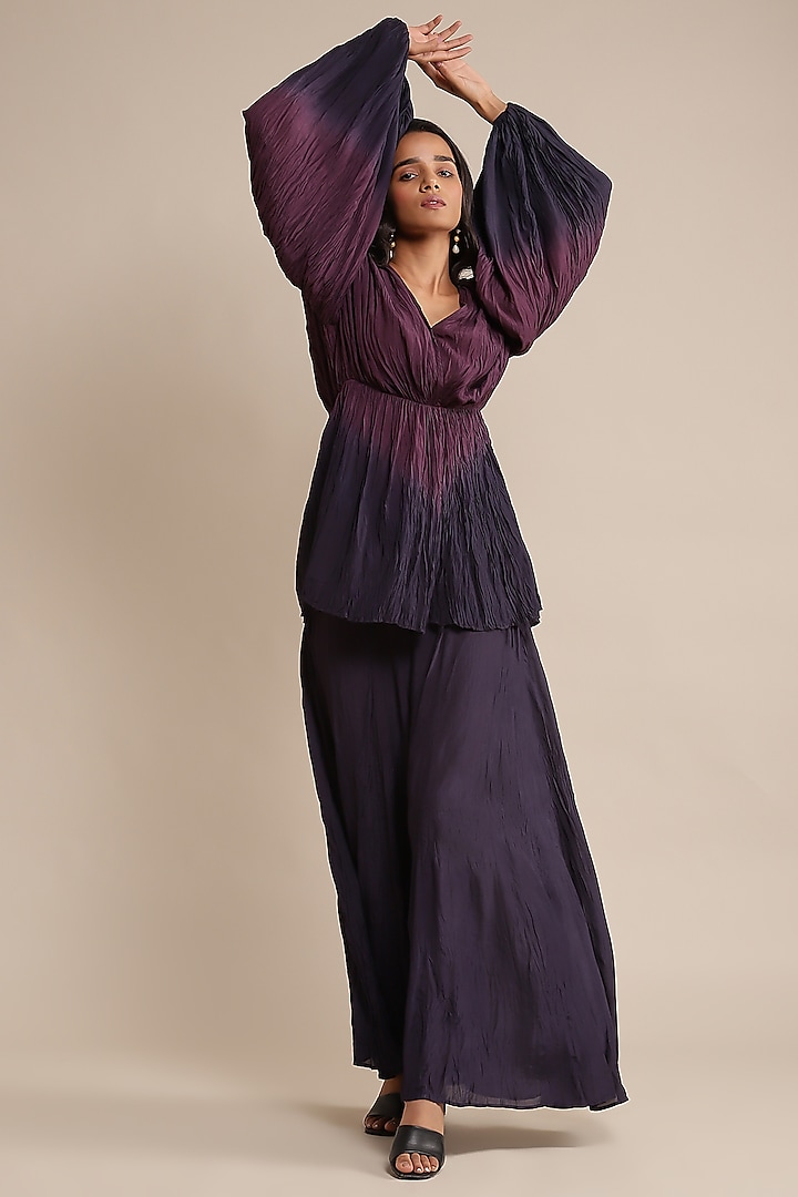 Purple Viscose Silk Sharara Set by Ritu Kumar at Pernia's Pop Up Shop
