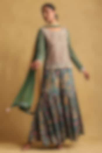 Green Cotton Sharara Set by Ritu Kumar at Pernia's Pop Up Shop