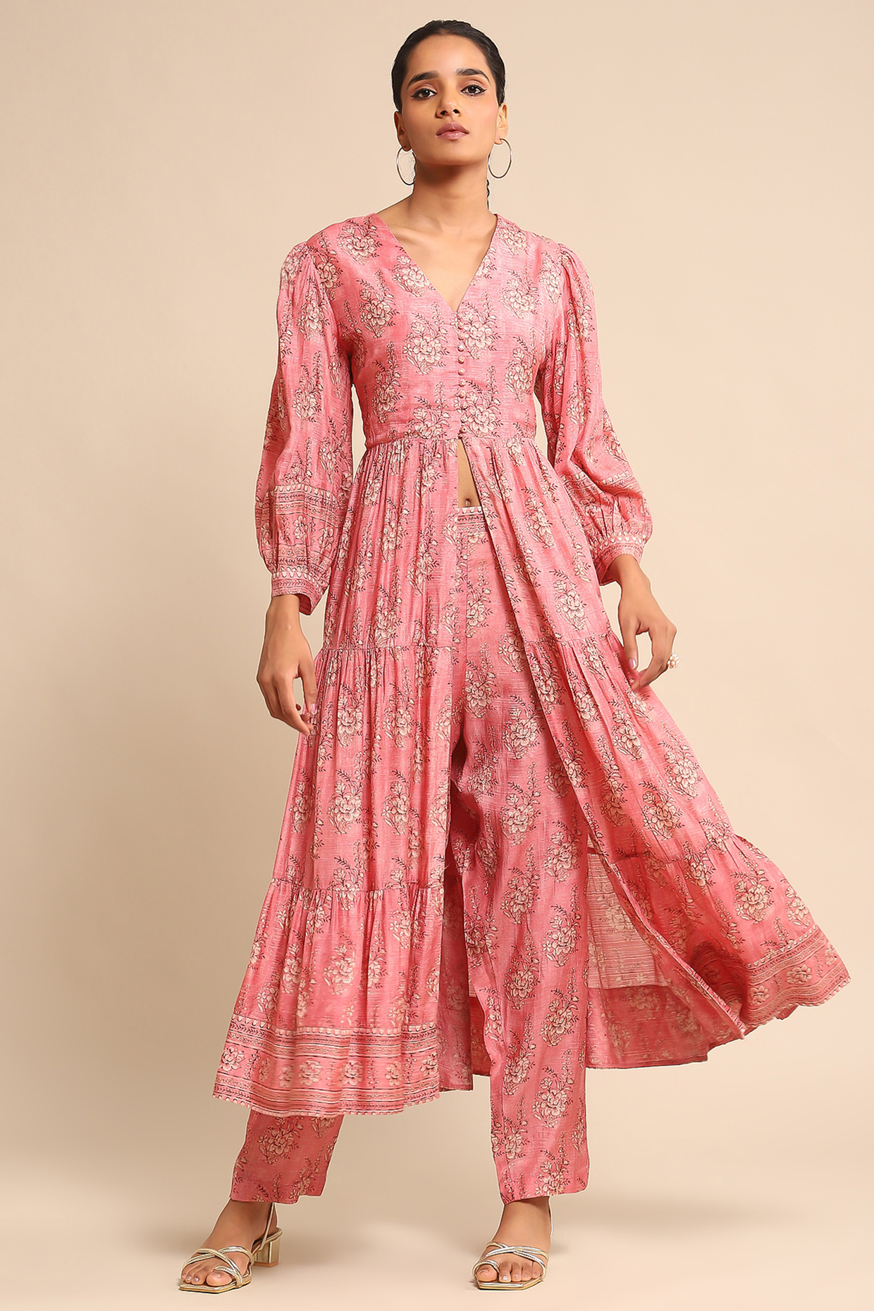 Pink Viscose Printed Kurta Set by Ritu Kumar at Pernia's Pop Up Shop