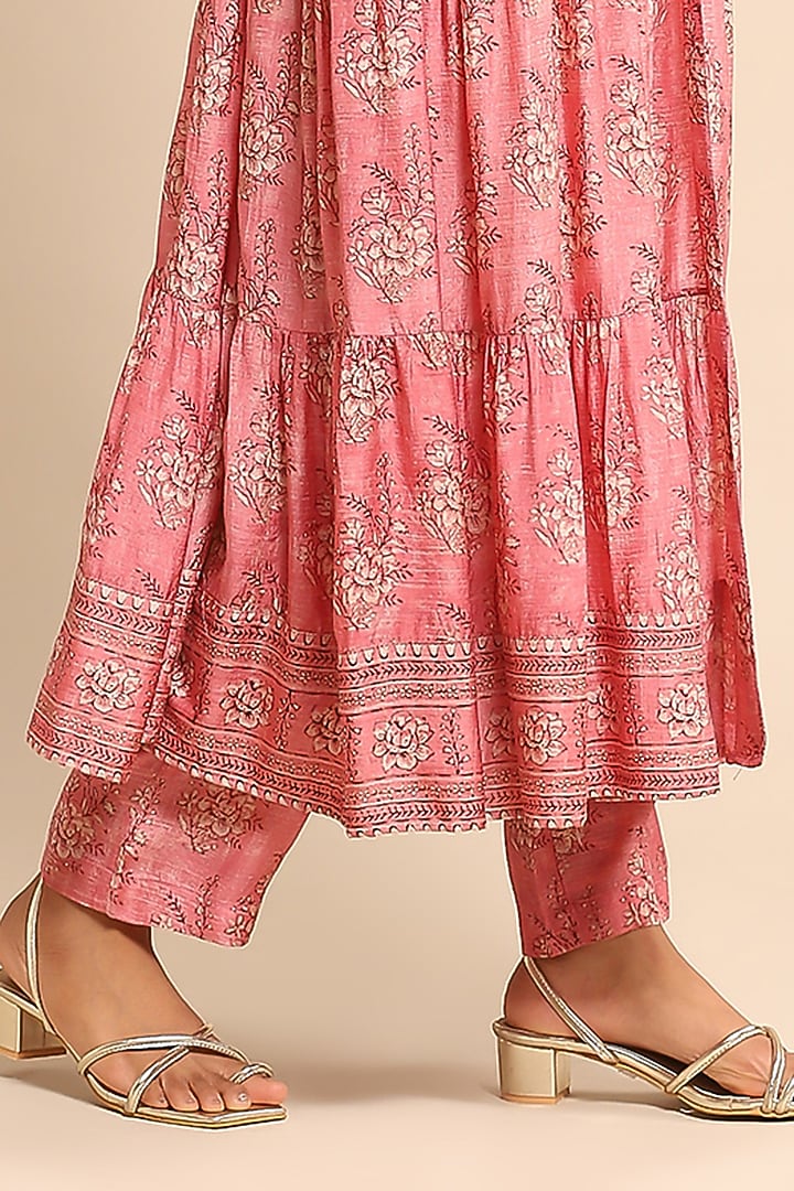 Pink Viscose Printed Kurta Set by Ritu Kumar at Pernia's Pop Up Shop