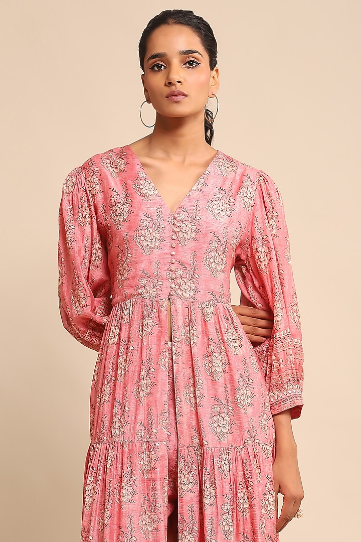 Pink Viscose Printed Kurta Set by Ritu Kumar at Pernia's Pop Up Shop