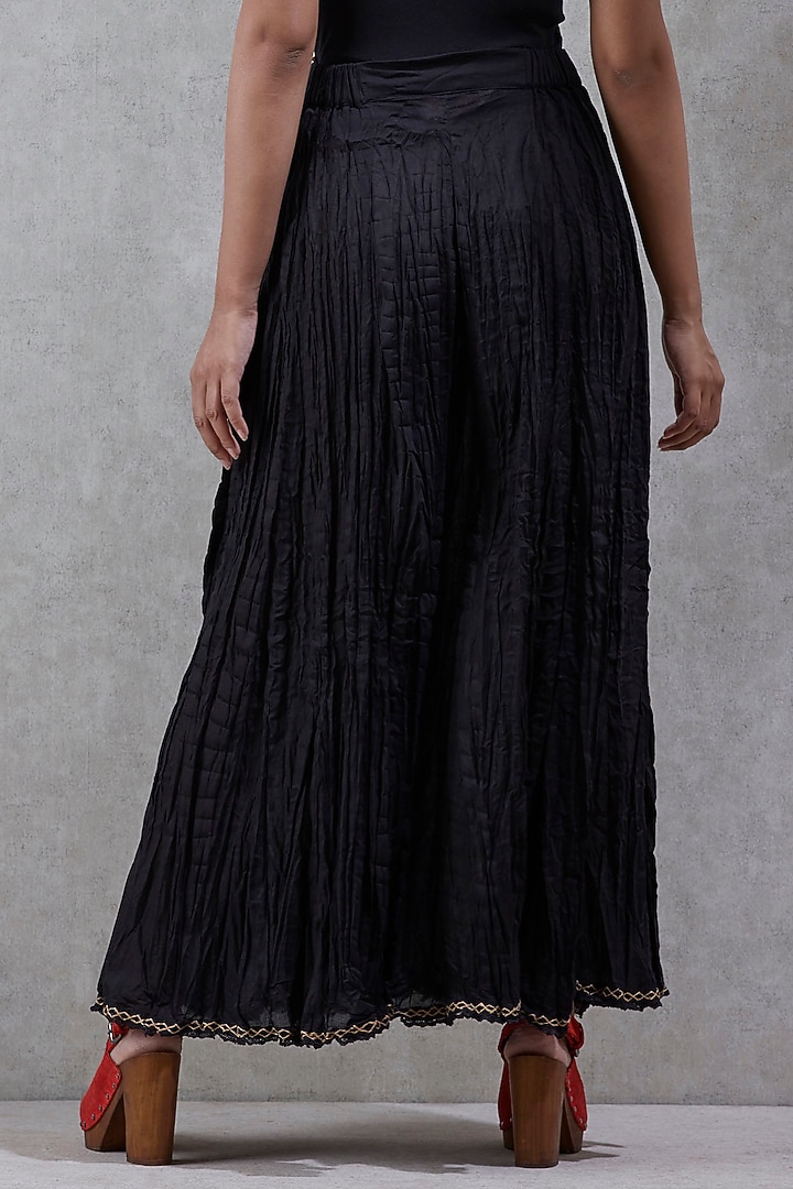 Black Flared Palazzo Pants by Ritu Kumar at Pernia's Pop Up Shop