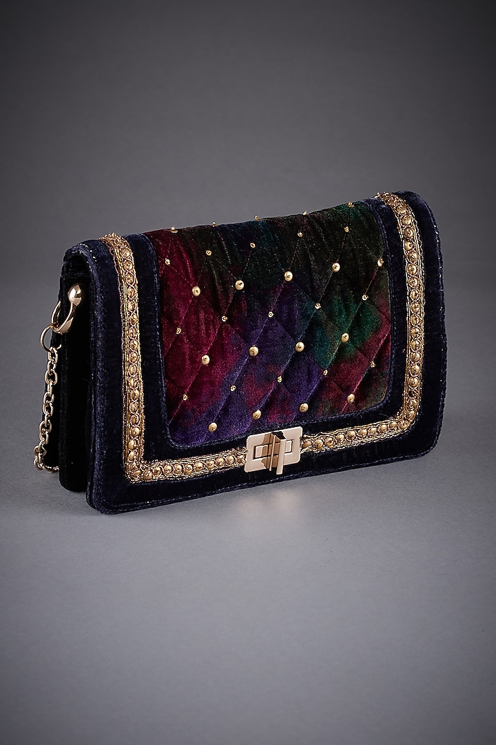 Burgundy Printed Sling Bag by Ri Ritu Kumar at Pernia's Pop Up Shop