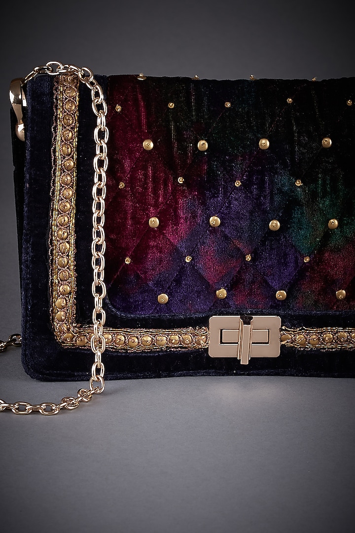Burgundy Printed Sling Bag by Ri Ritu Kumar at Pernia's Pop Up Shop