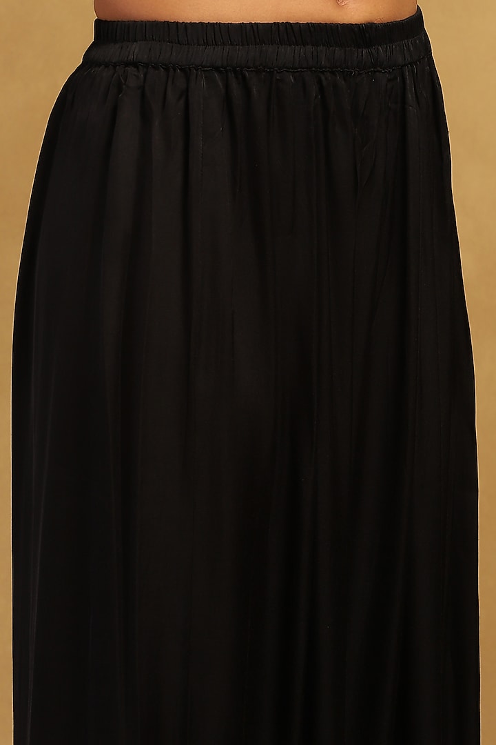 Black & Multi-Colored Silk Embroidered Kurta Set by Ritu Kumar at Pernia's Pop Up Shop