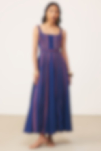 Blue Cotton Slub Maxi Summer Dress by Ritu Kumar at Pernia's Pop Up Shop