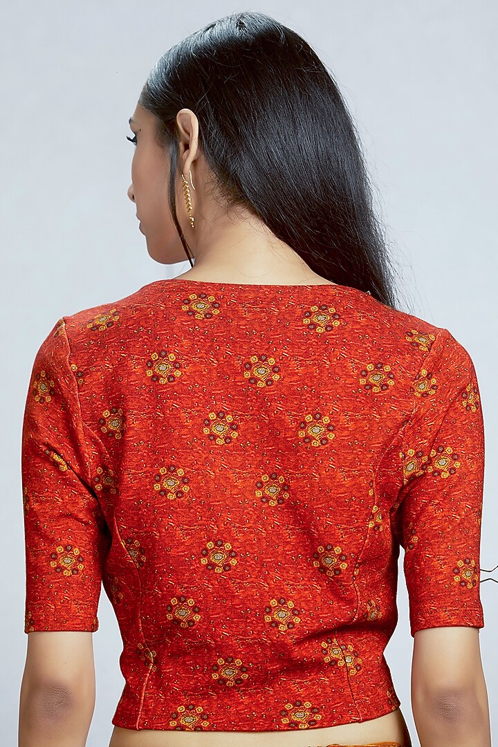 Orange Printed Blouse by Ritu Kumar at Pernia's Pop Up Shop