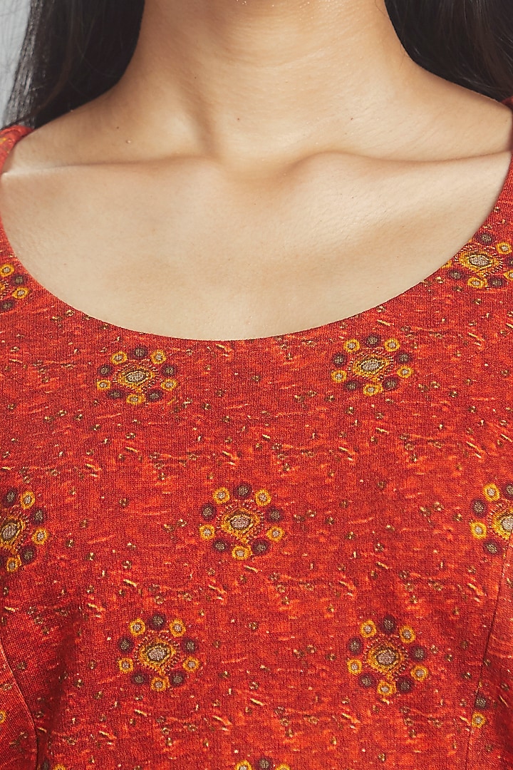 Orange Printed Blouse by Ritu Kumar at Pernia's Pop Up Shop