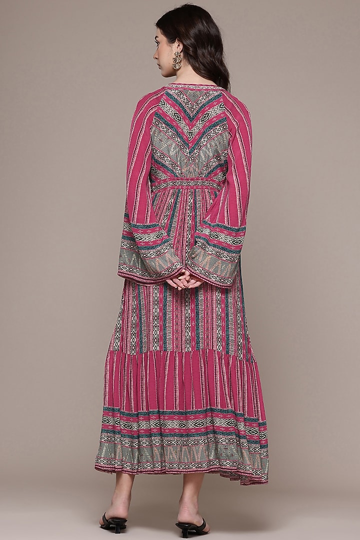 Red Cario Viscose Crepe Maxi Vacation Dress by Ritu Kumar at Pernia's Pop Up Shop