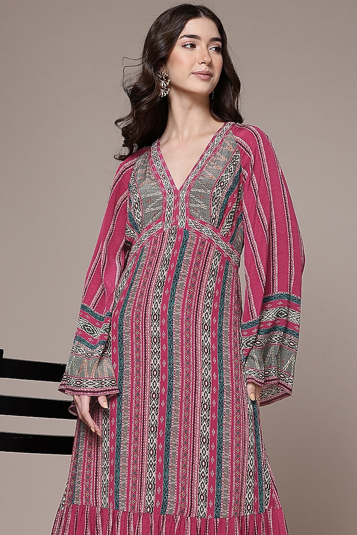 Red Cario Viscose Crepe Maxi Vacation Dress by Ritu Kumar at Pernia's Pop Up Shop
