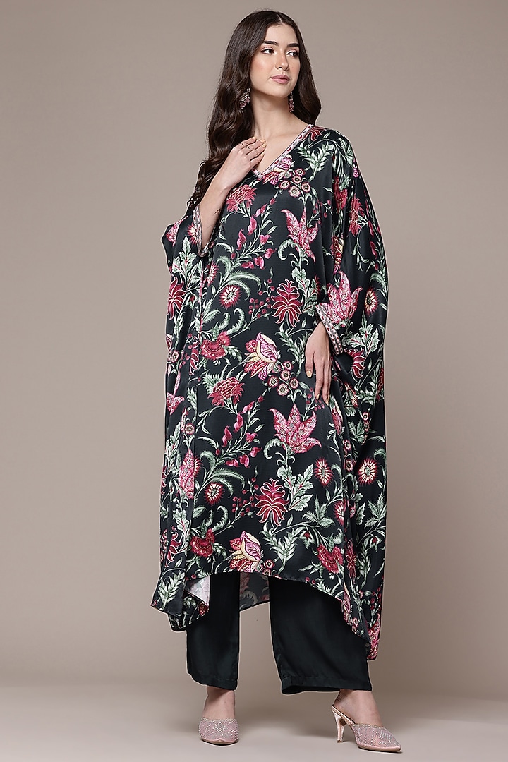 Black Viscose Printed Kurta Set by Ritu Kumar at Pernia's Pop Up Shop
