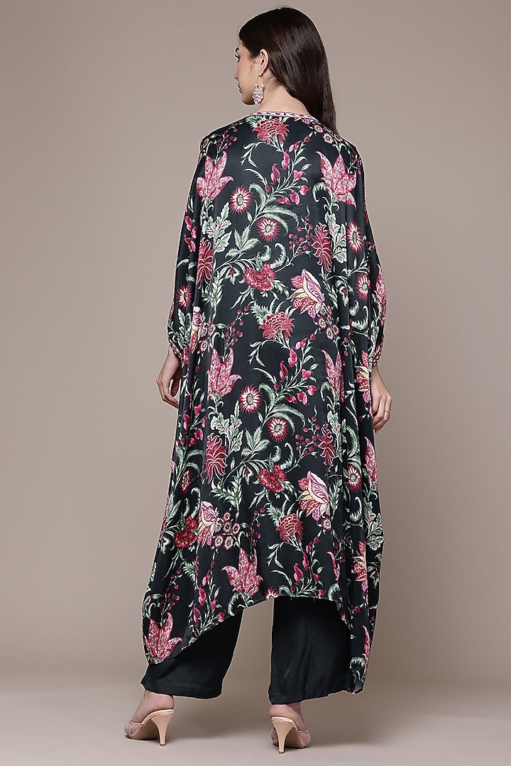 Black Viscose Printed Kurta Set by Ritu Kumar at Pernia's Pop Up Shop
