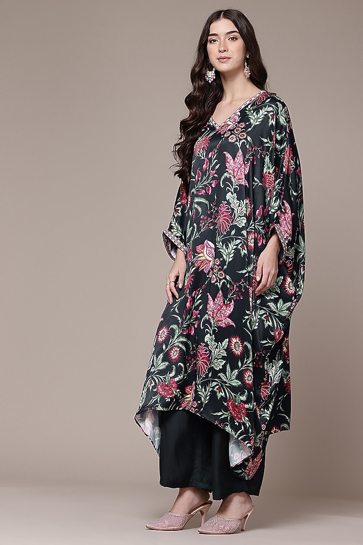 Black Viscose Printed Kurta Set by Ritu Kumar at Pernia's Pop Up Shop