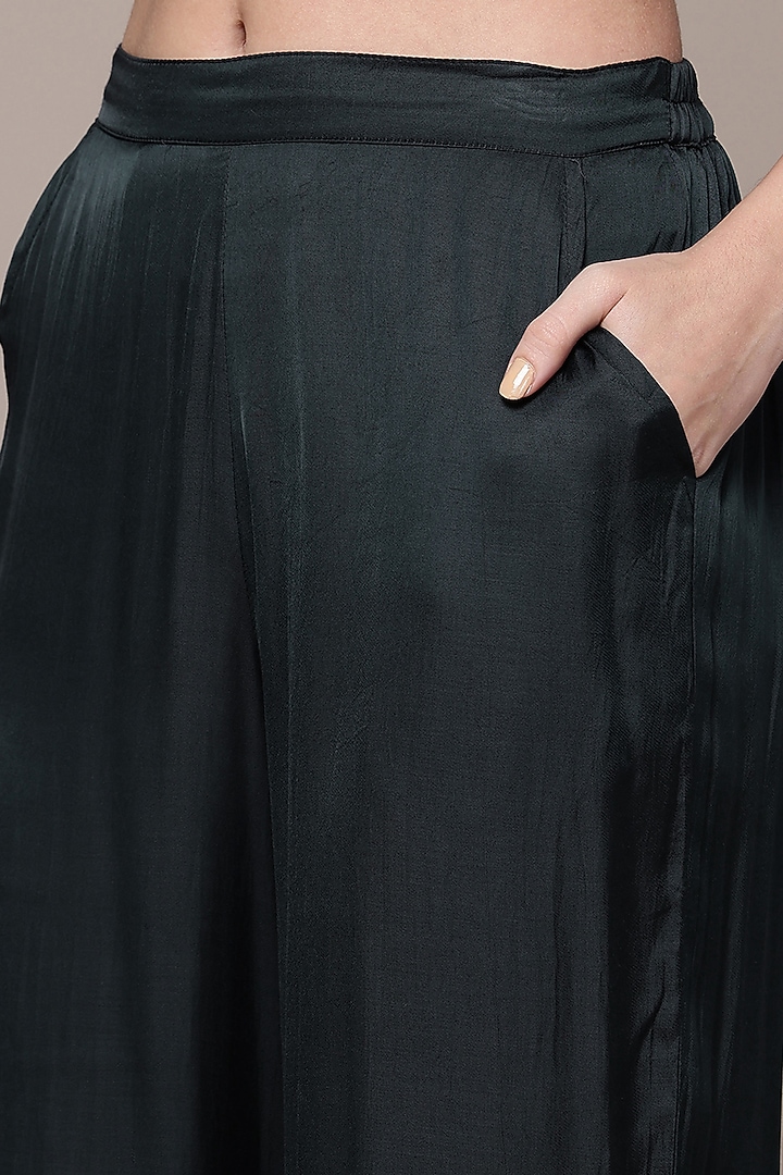 Black Viscose Printed Kurta Set by Ritu Kumar at Pernia's Pop Up Shop
