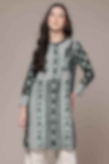 Black Cotton Floral Printed Shirt by Ritu Kumar at Pernia's Pop Up Shop