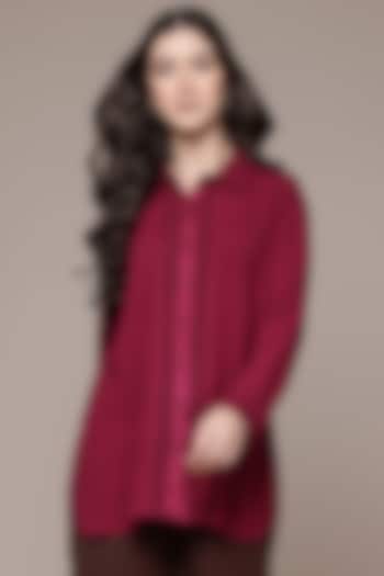 Magenta Cotton Shirt by Ritu Kumar at Pernia's Pop Up Shop