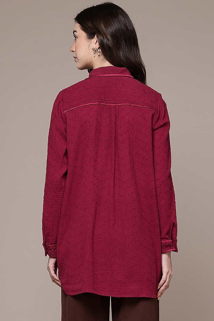 Magenta Cotton Shirt by Ritu Kumar at Pernia's Pop Up Shop