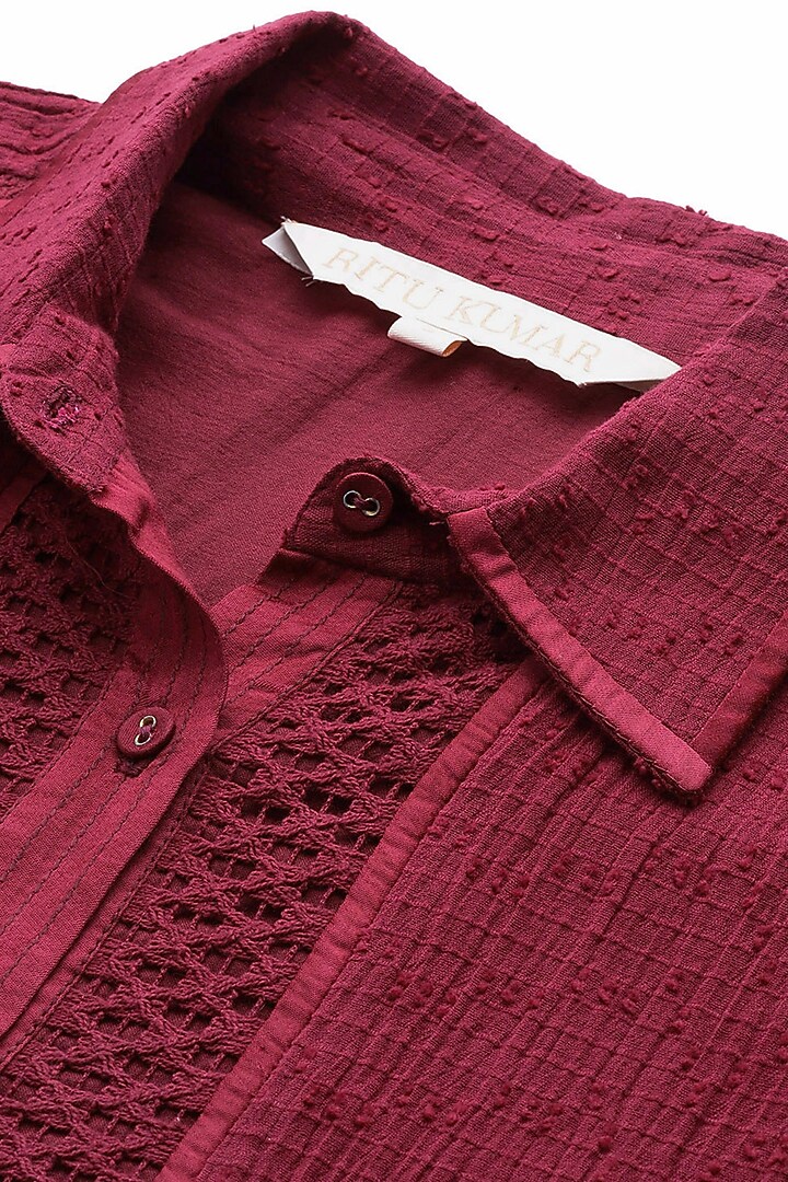 Magenta Cotton Shirt by Ritu Kumar at Pernia's Pop Up Shop