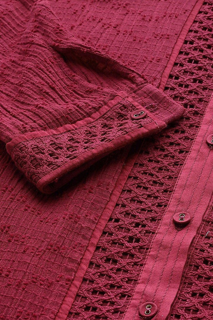 Magenta Cotton Shirt by Ritu Kumar at Pernia's Pop Up Shop