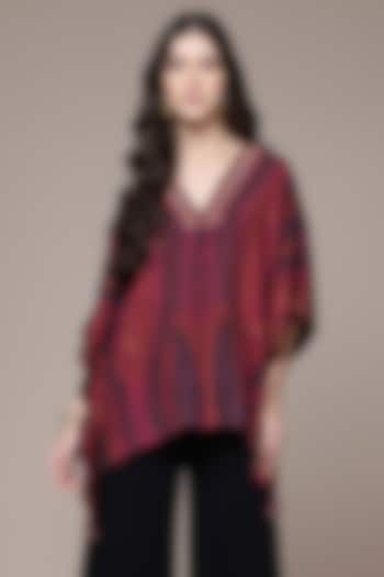 Black Viscose Geometric Printed Top by Ritu Kumar at Pernia's Pop Up Shop