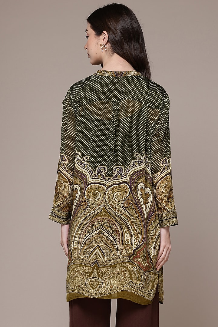 Olive Green Viscose Shirt With Camisole by Ritu Kumar at Pernia's Pop Up Shop