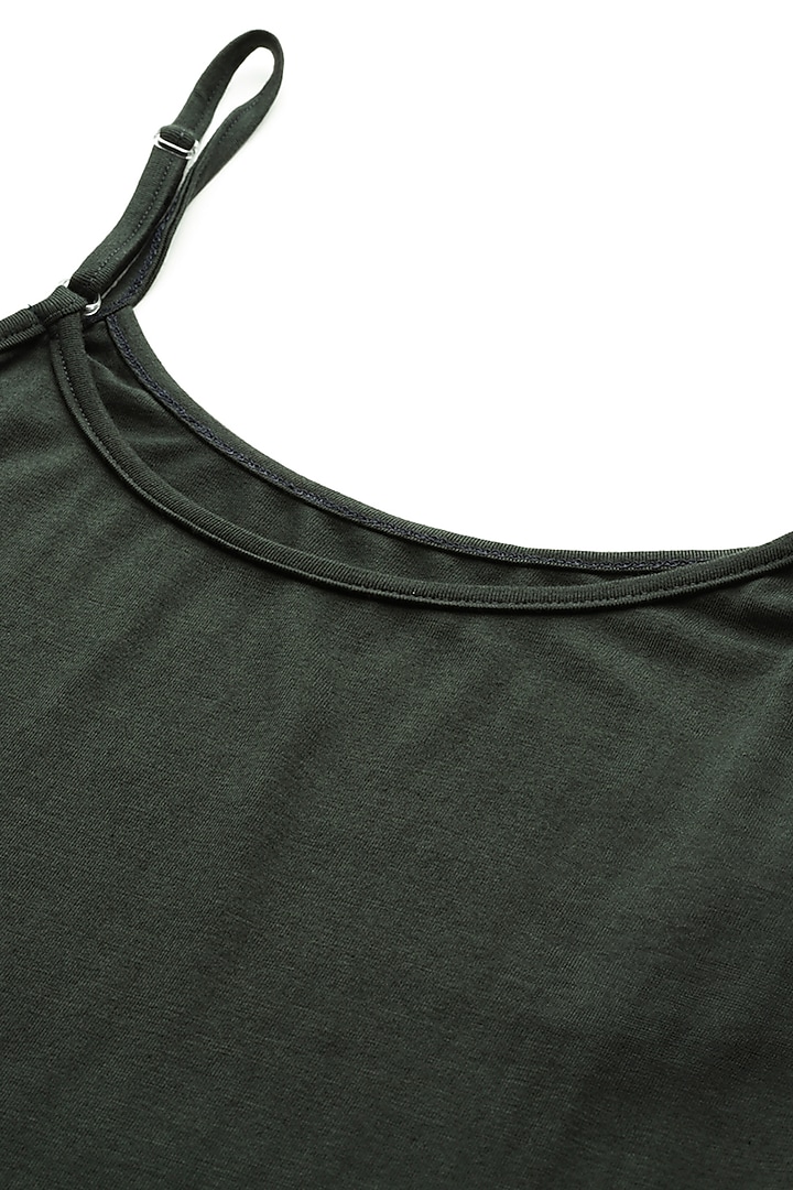 Olive Green Viscose Shirt With Camisole by Ritu Kumar at Pernia's Pop Up Shop